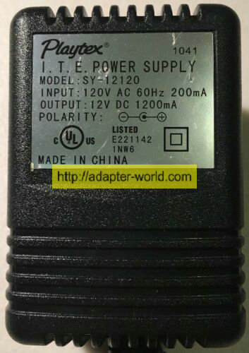 *100% Brand NEW* Playtex 12VDC 1200mA SY-12120 Breast Pump AC Power Supply Adapter Free shipping!